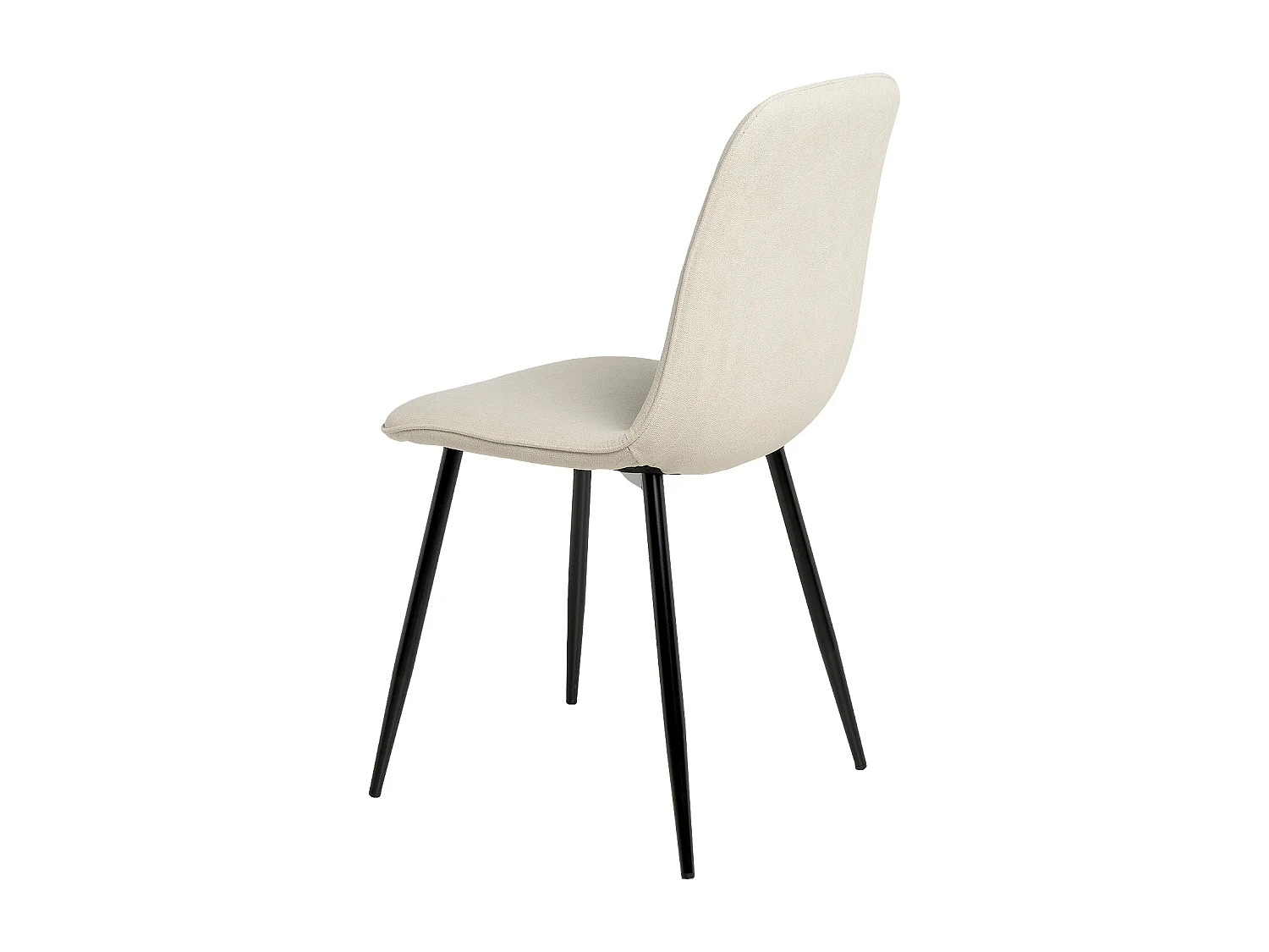 Chaise en tissu avec pieds en métal noir Klara – Lignes incurvées et élégance intemporelle-Couleur Beige clair