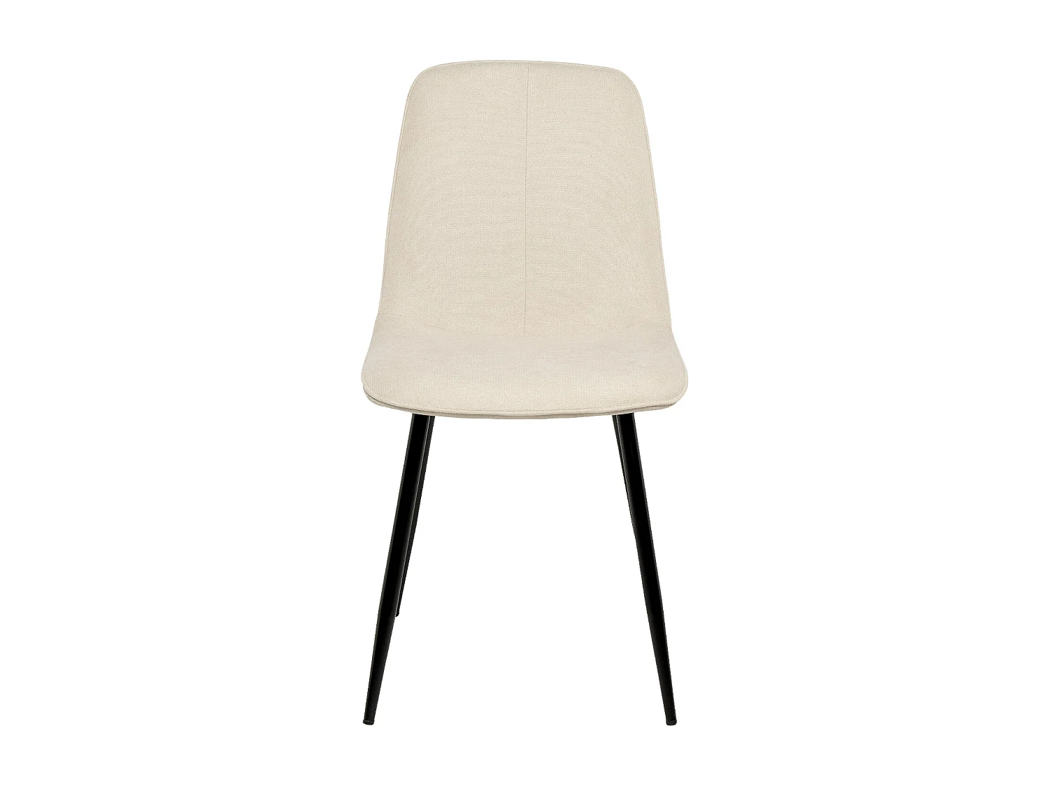Chaise en tissu avec pieds en métal noir Klara – Lignes incurvées et élégance intemporelle-Couleur Beige clair