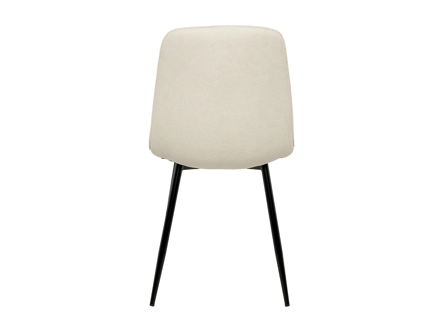 Chaise en tissu avec pieds en métal noir Klara – Lignes incurvées et élégance intemporelle-Couleur Beige clair