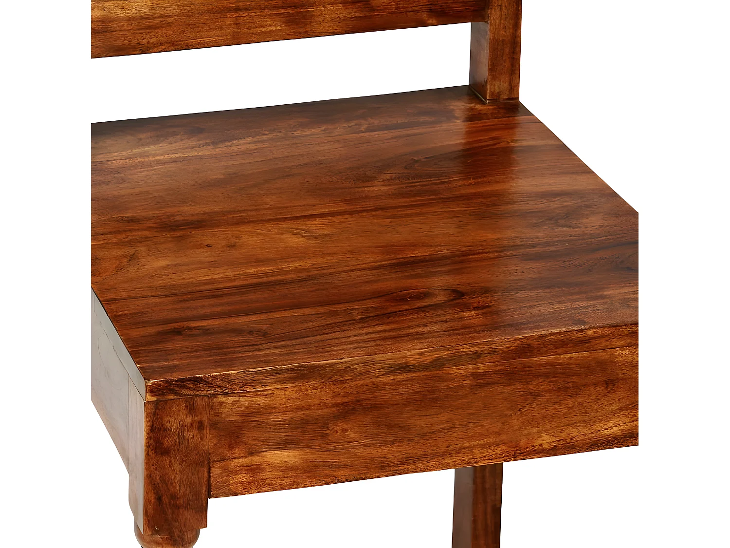 Lot de 2 chaises bois massif foncé et acier Toura