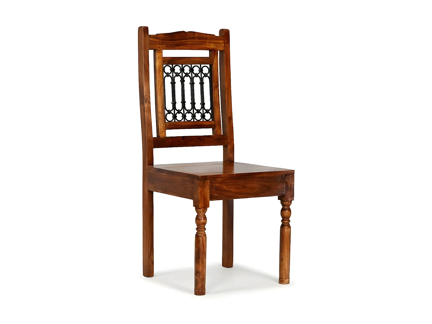 Chaise sesham massif foncé Toura - Lot de 4