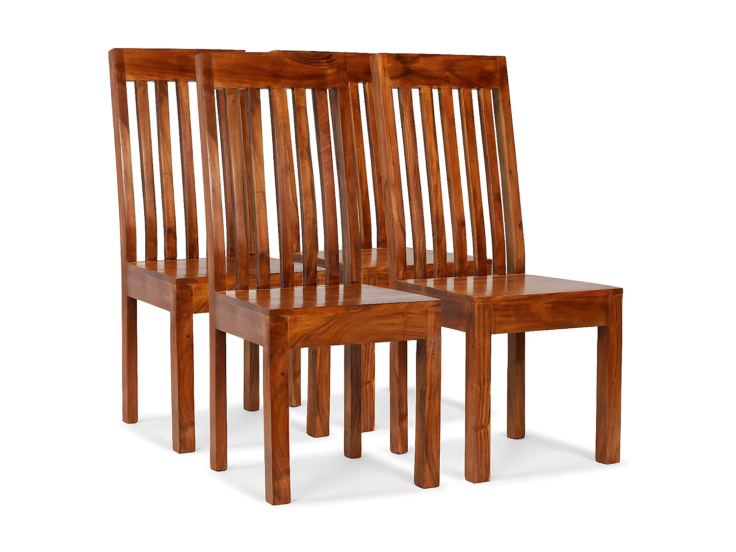 Eetkamerstoelen modern hout met sheesham afwerking 4 st