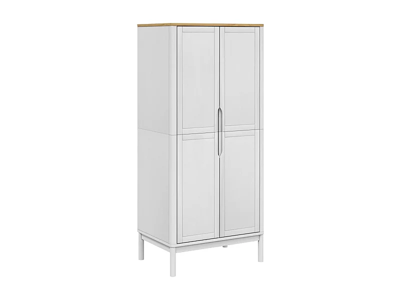 Garde-robe FLORO blanc 77x53x171 bois massif de pin