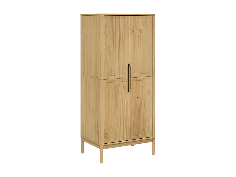 Garde-robe FLORO cire marron 77x53x171 bois massif de pin