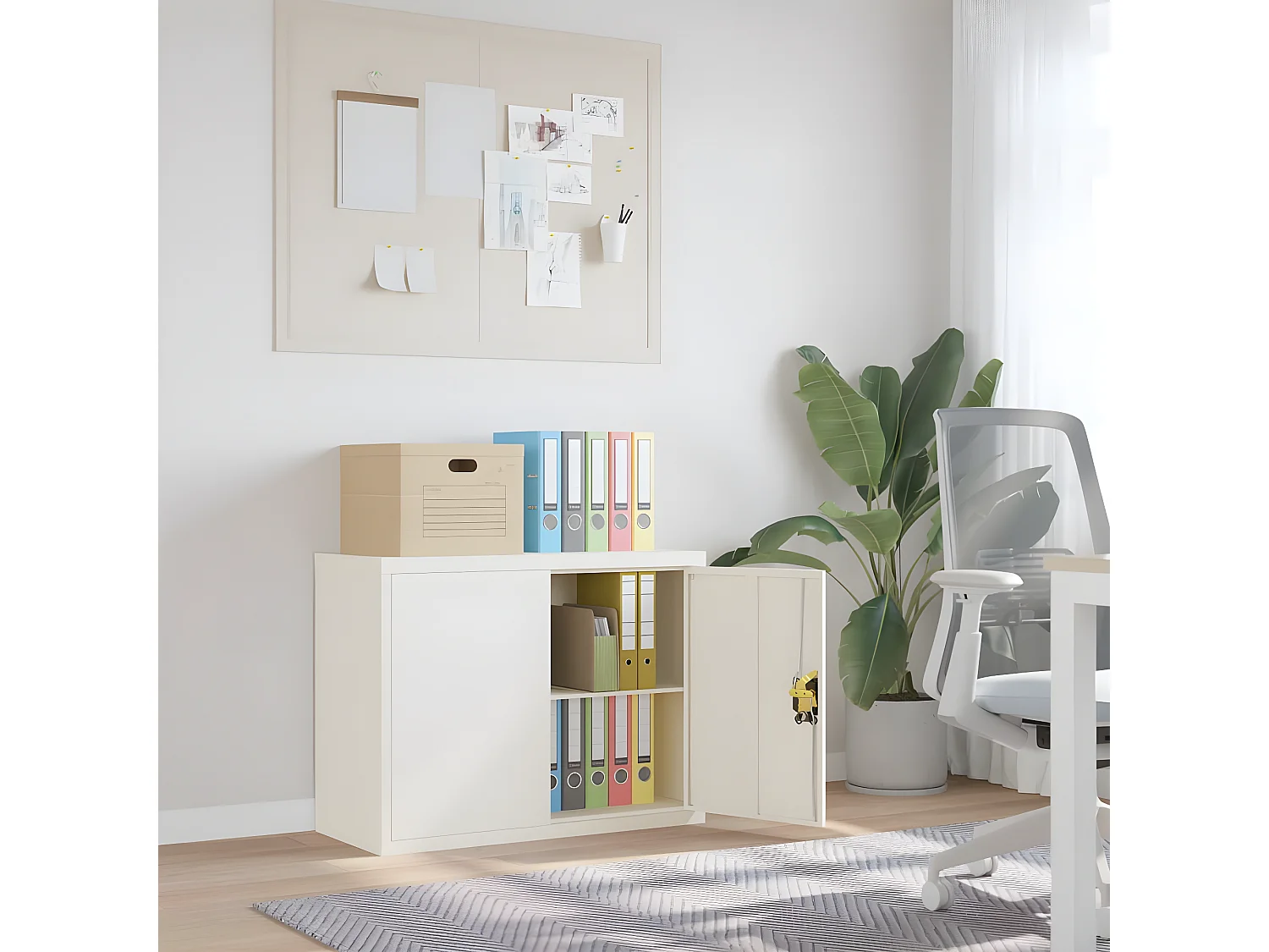 Classeur blanc 90x40x70 acier