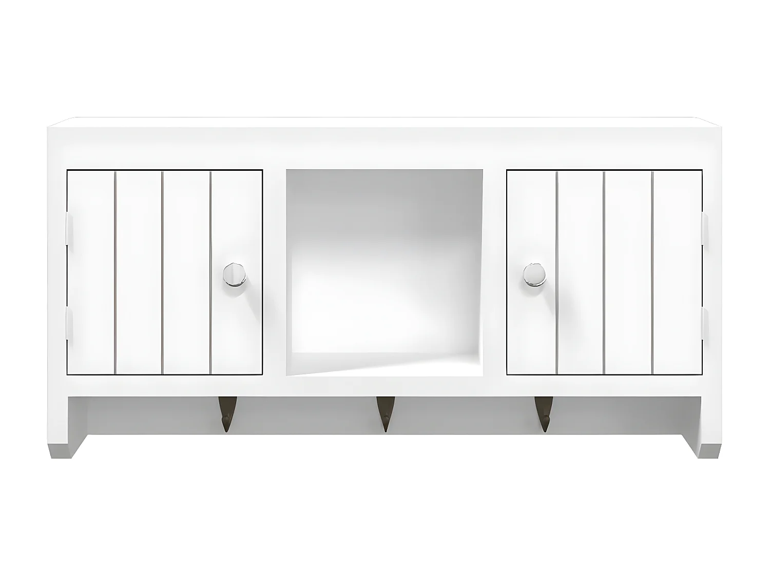 Armoire à clés Blanc 40x8,5x20 Bois d'ingénierie et acier