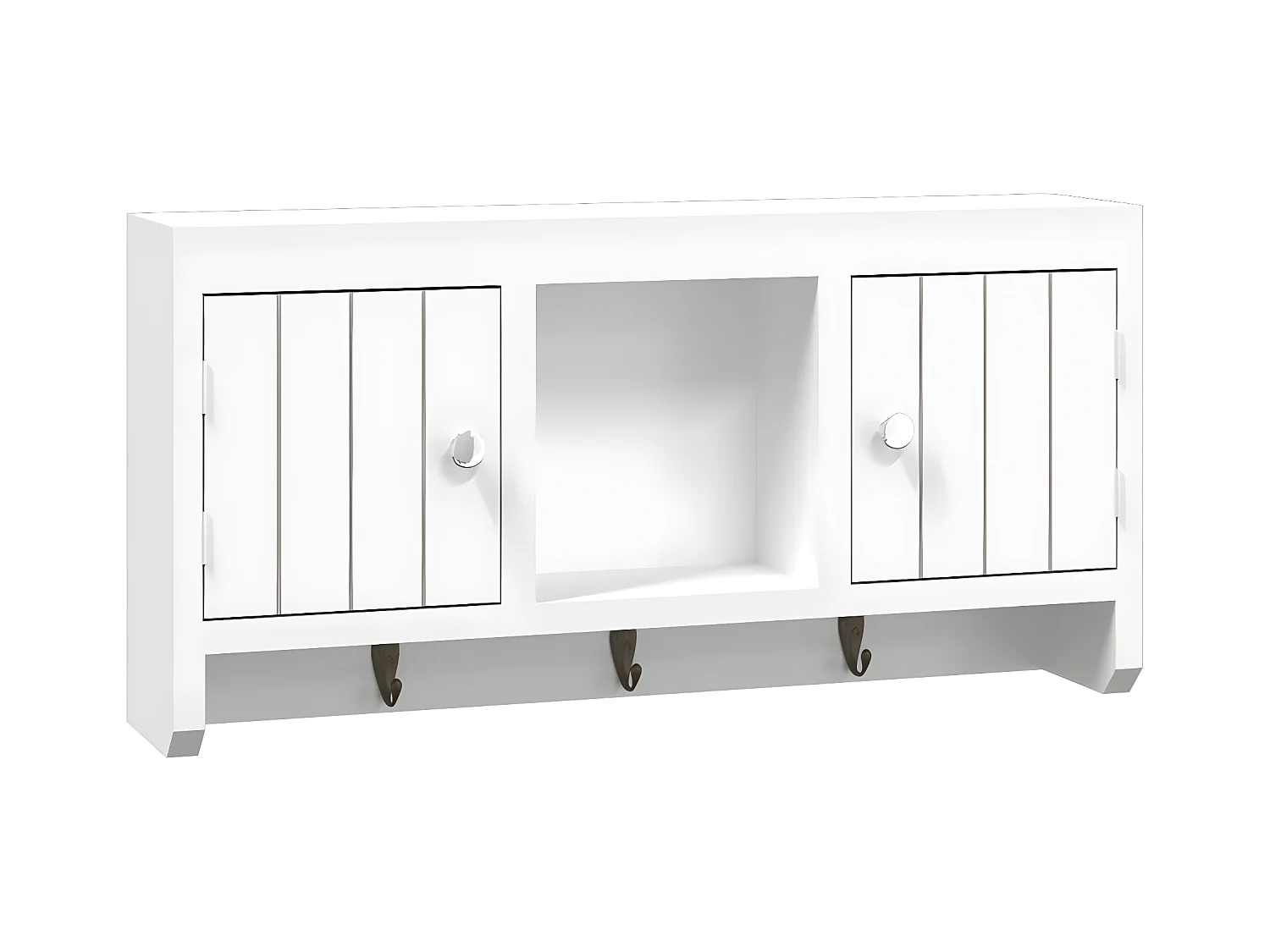 Armoire à clés Blanc 40x8,5x20 Bois d'ingénierie et acier