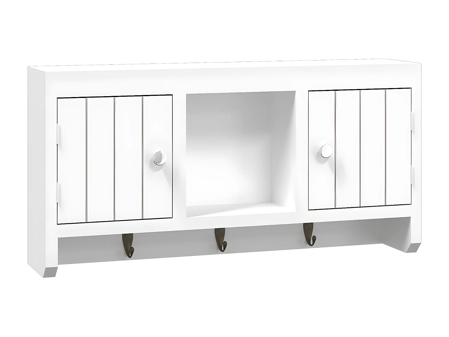 Armoire à clés Blanc 40x8,5x20 Bois d'ingénierie et acier