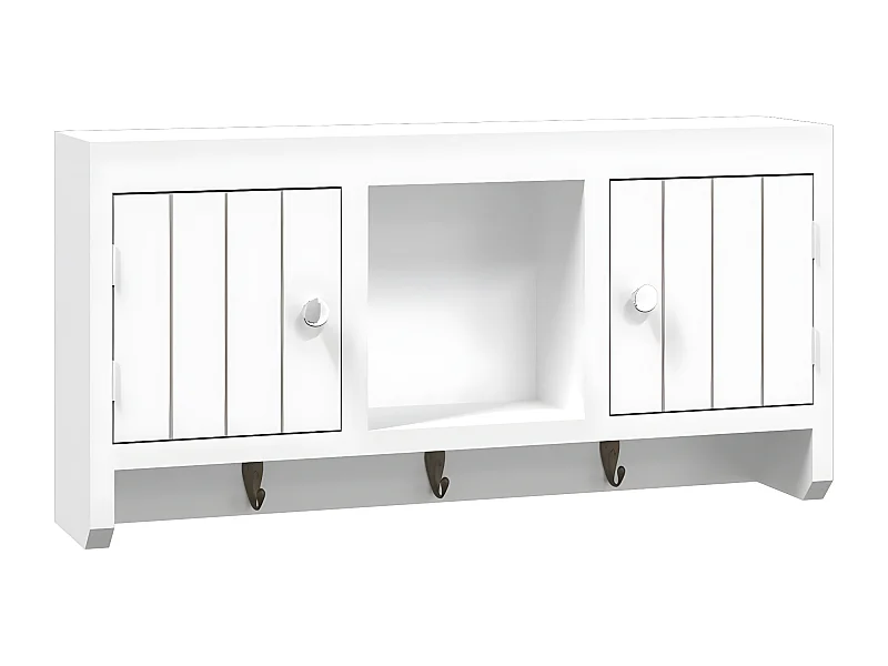 Armoire à clés Blanc 40x8,5x20 Bois d'ingénierie et acier