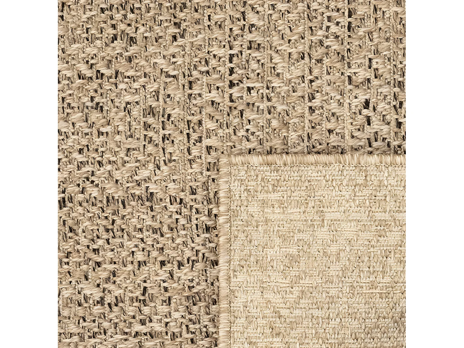 Tapis ZIZUR 240x240 aspect de jute intérieur et extérieur