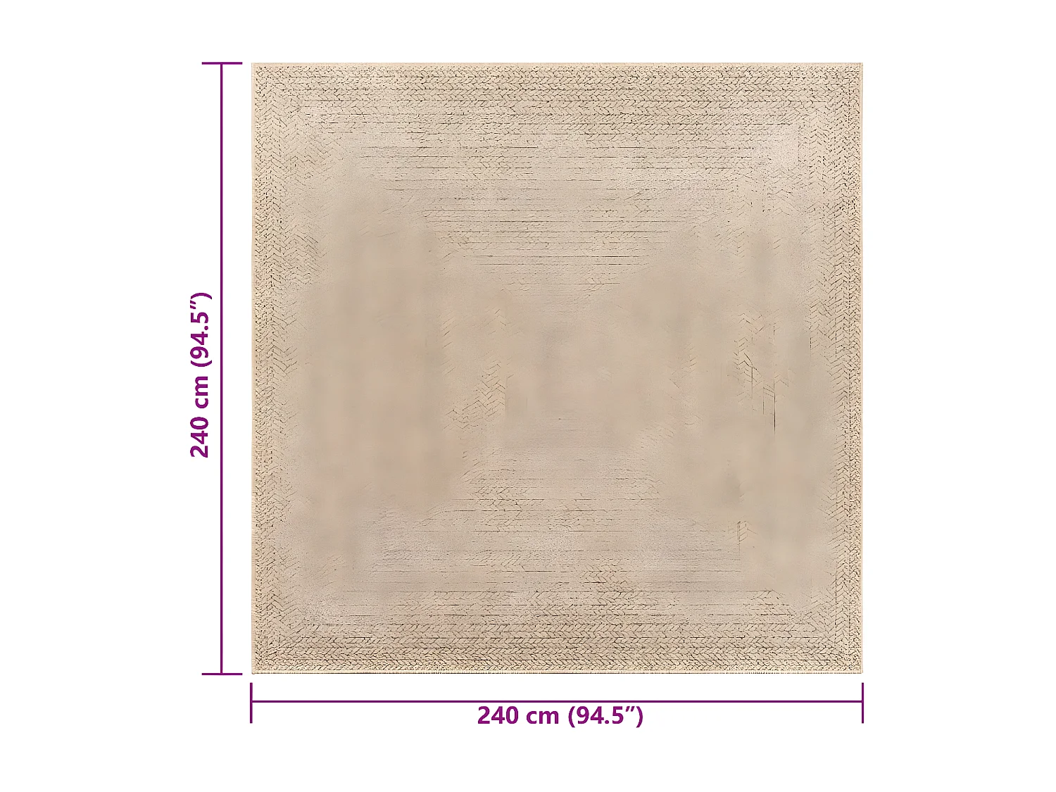 Tapis ZIZUR 240x240 aspect de jute intérieur et extérieur