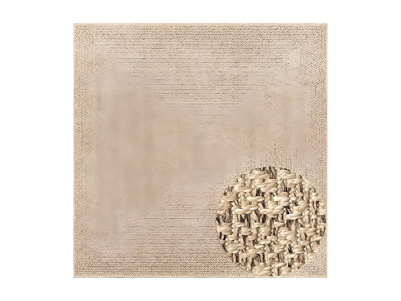 Tapis ZIZUR 200x200 aspect de jute intérieur et extérieur