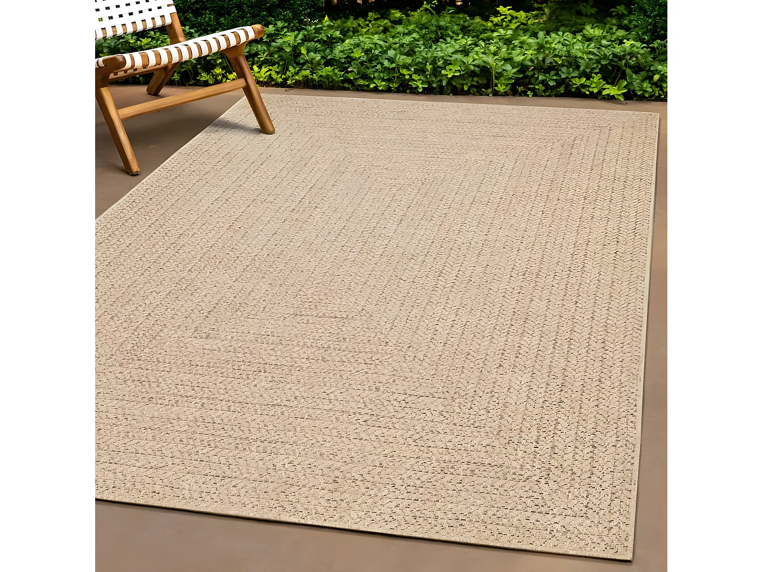 Tapis ZIZUR 200x200 aspect de jute intérieur et extérieur