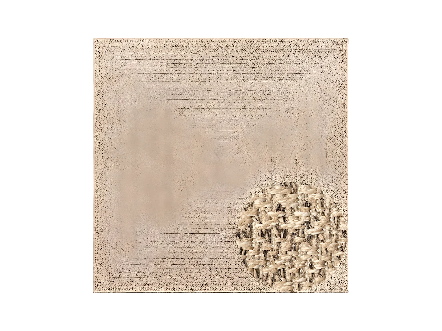 Tapis ZIZUR 200x200 aspect de jute intérieur et extérieur