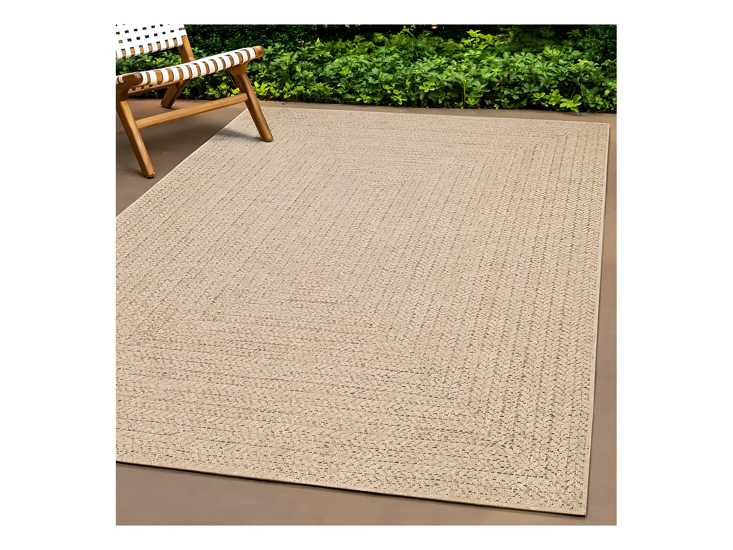 Tapis ZIZUR 200x200 aspect de jute intérieur et extérieur