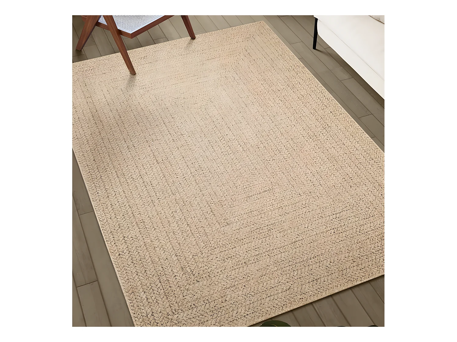 Tapis ZIZUR 200x200 aspect de jute intérieur et extérieur