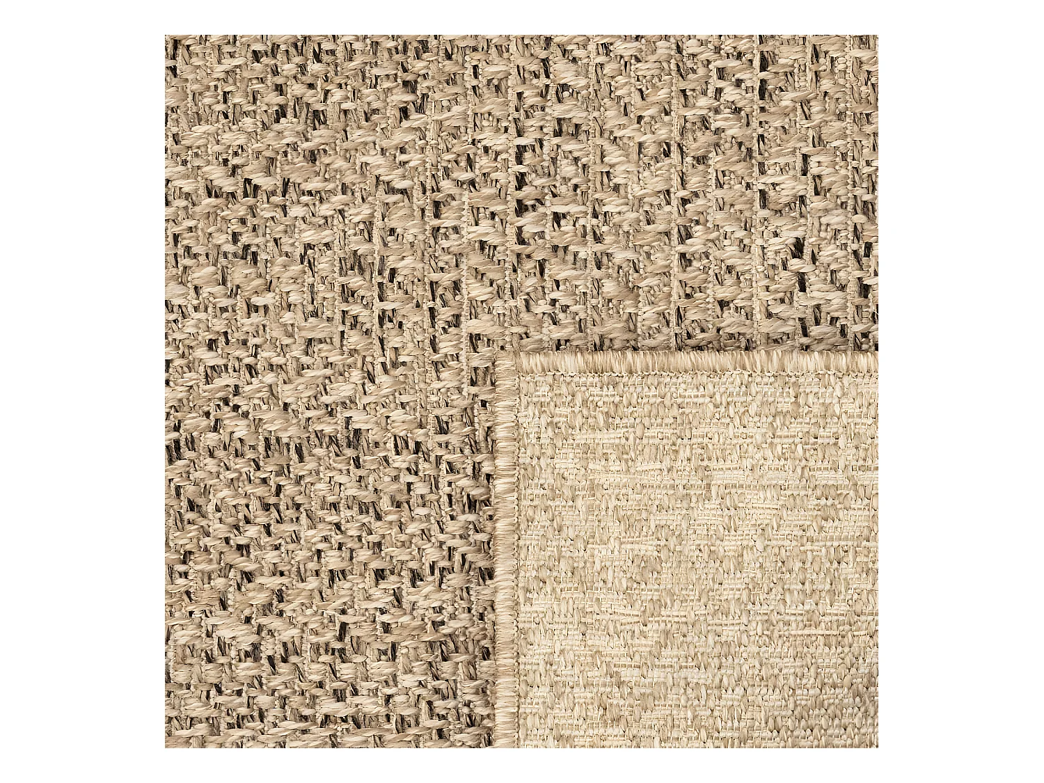 Tapis ZIZUR 200x200 aspect de jute intérieur et extérieur