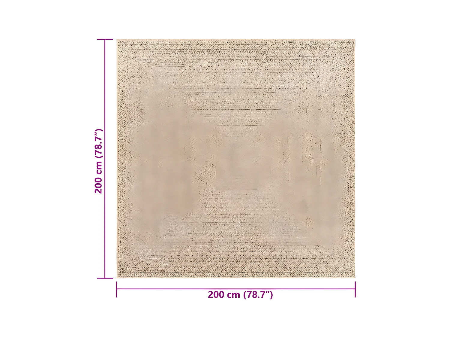 Tapis ZIZUR 200x200 aspect de jute intérieur et extérieur