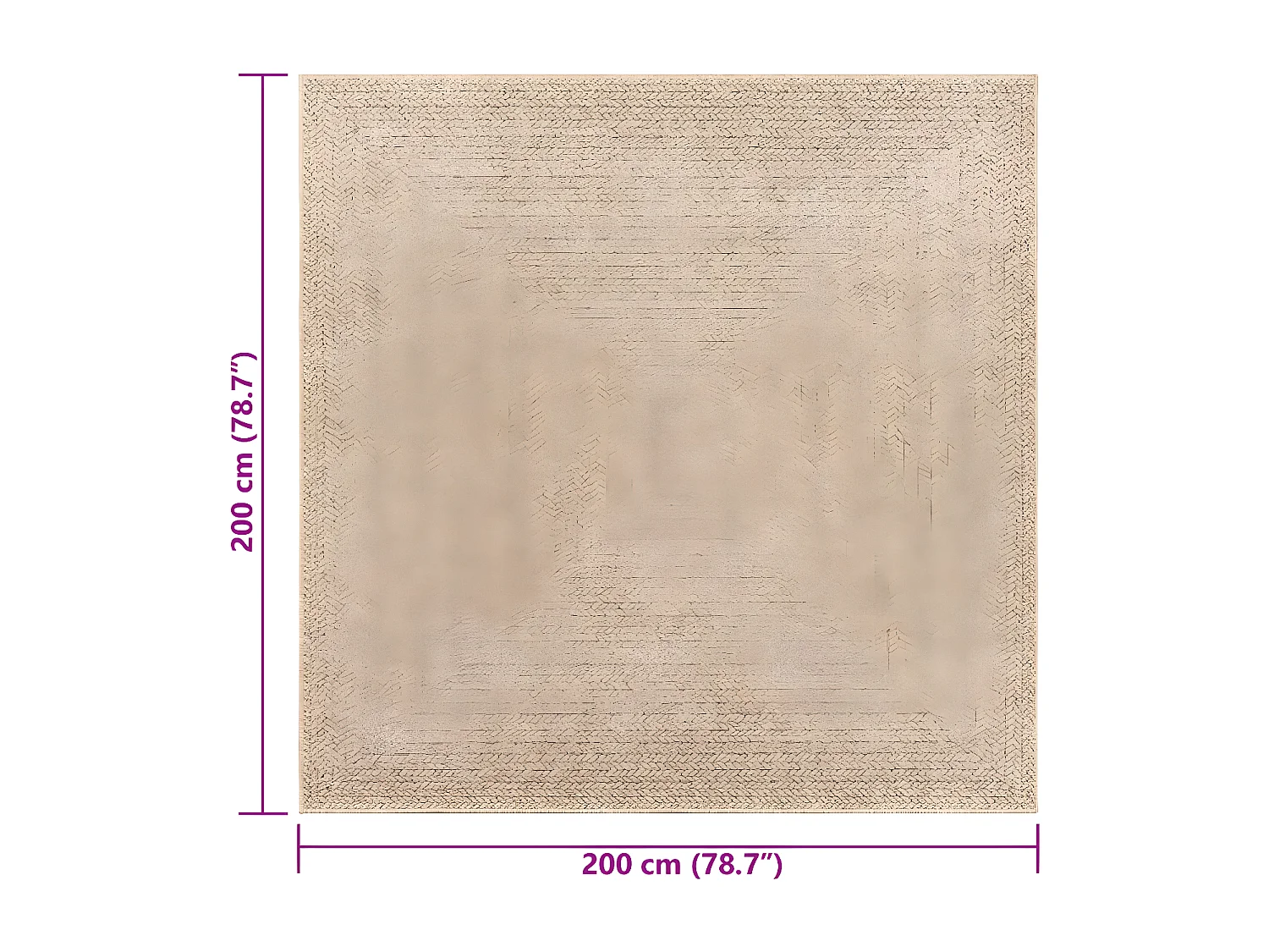 Tapis ZIZUR 200x200 aspect de jute intérieur et extérieur