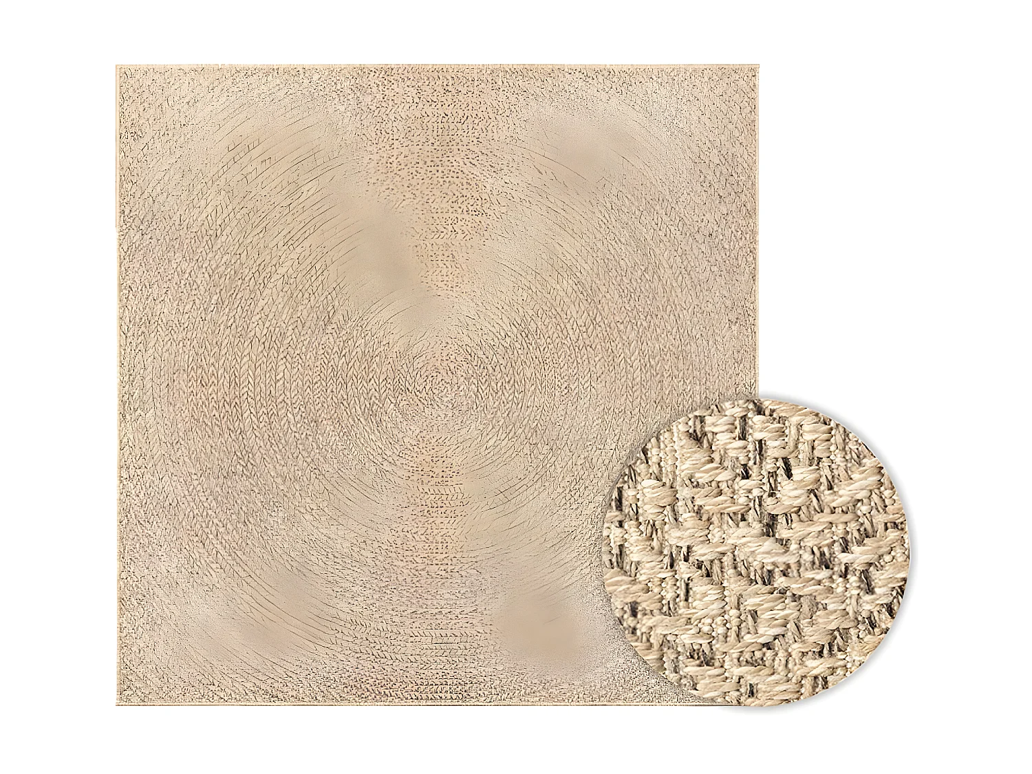 Tapis ZIZUR 240x240 aspect de jute intérieur et extérieur