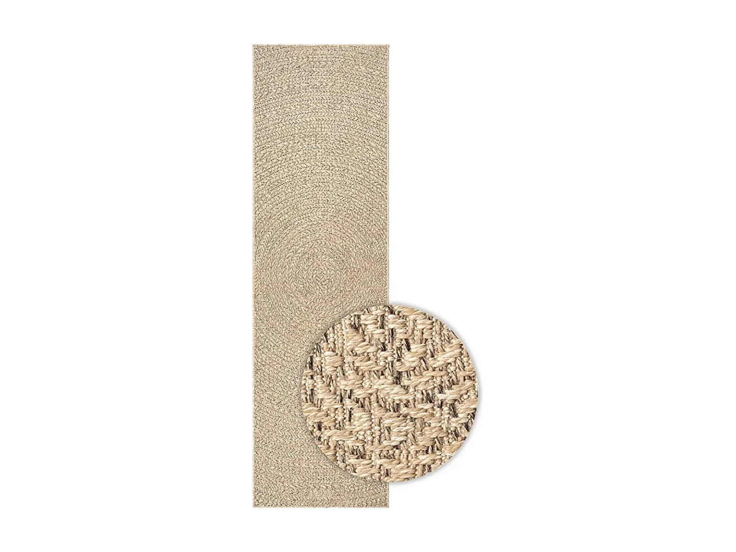 Tapis ZIZUR 80x250 aspect de jute intérieur et extérieur