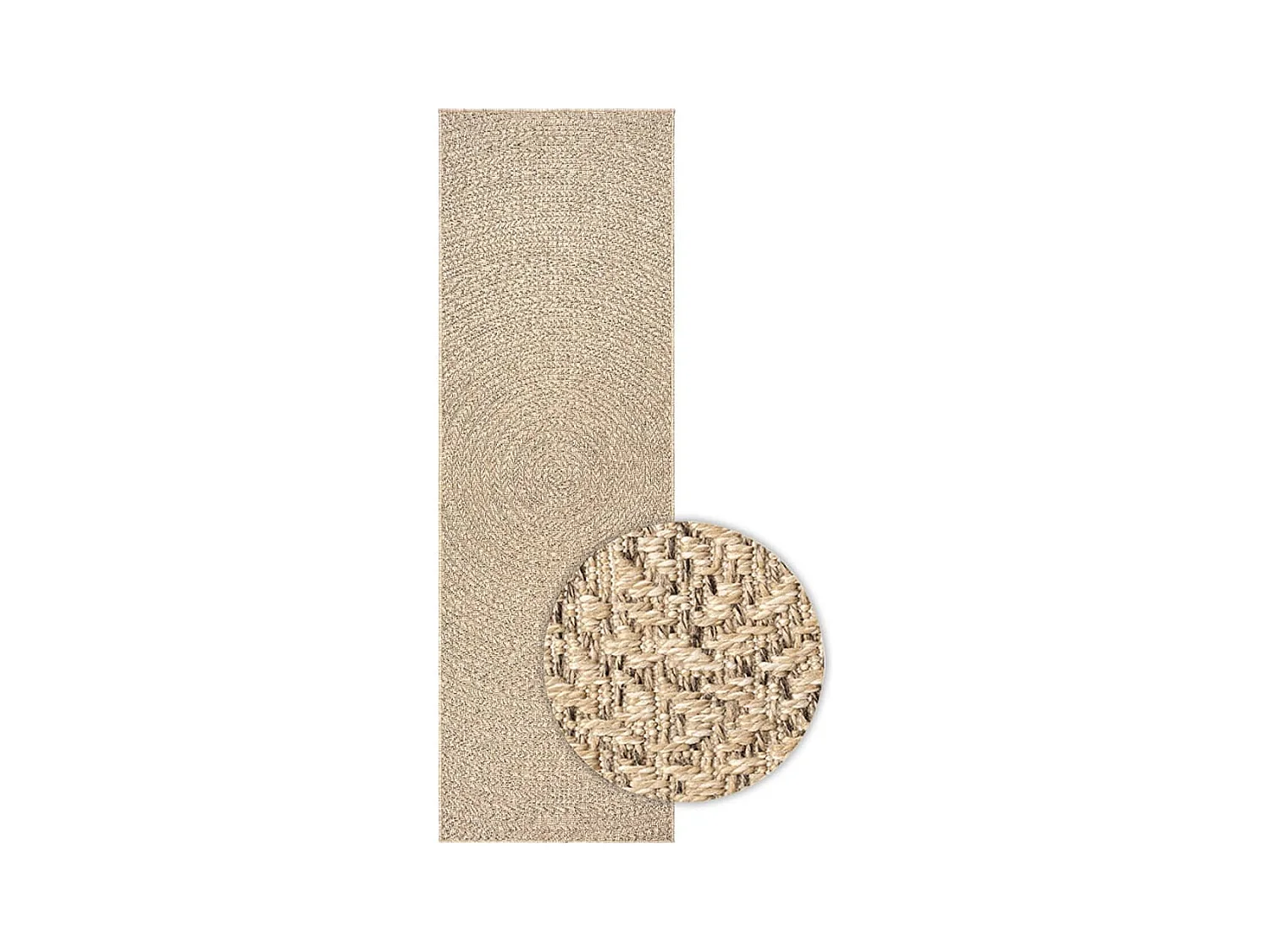 Tapis ZIZUR 80x200 aspect de jute intérieur et extérieur