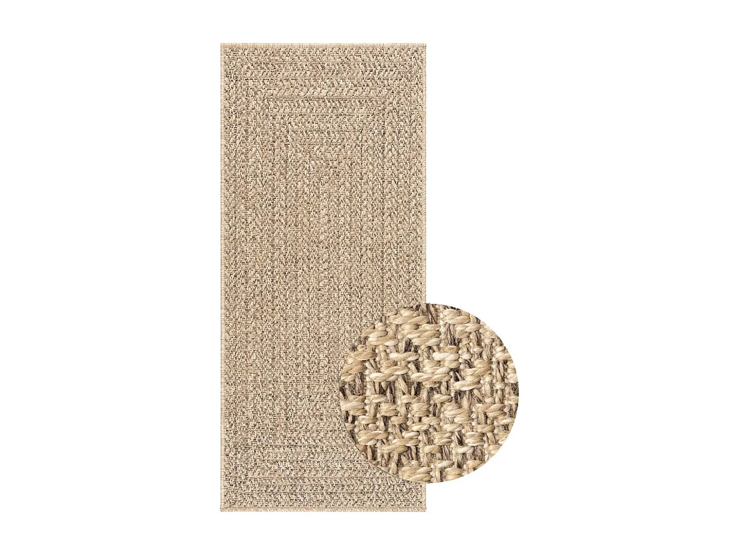 Tapis ZIZUR 80x200 aspect de jute intérieur et extérieur