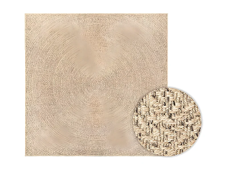 Tapis ZIZUR 120x120 aspect de jute intérieur et extérieur