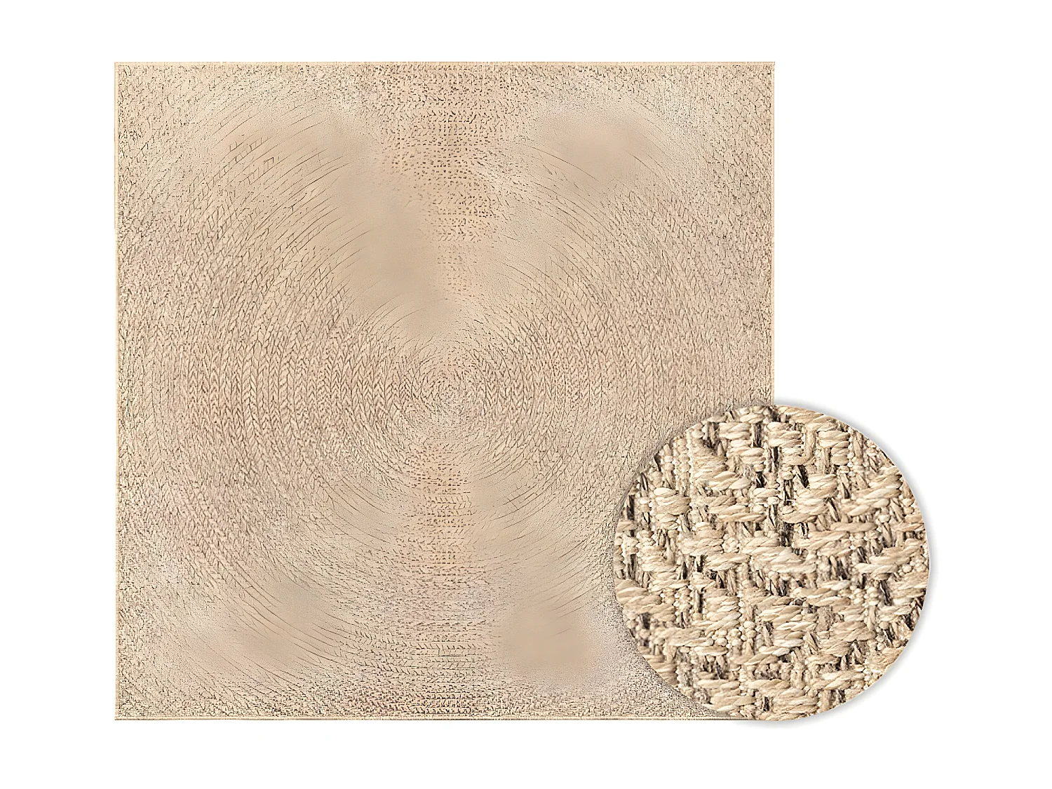 Tapis ZIZUR 120x120 aspect de jute intérieur et extérieur