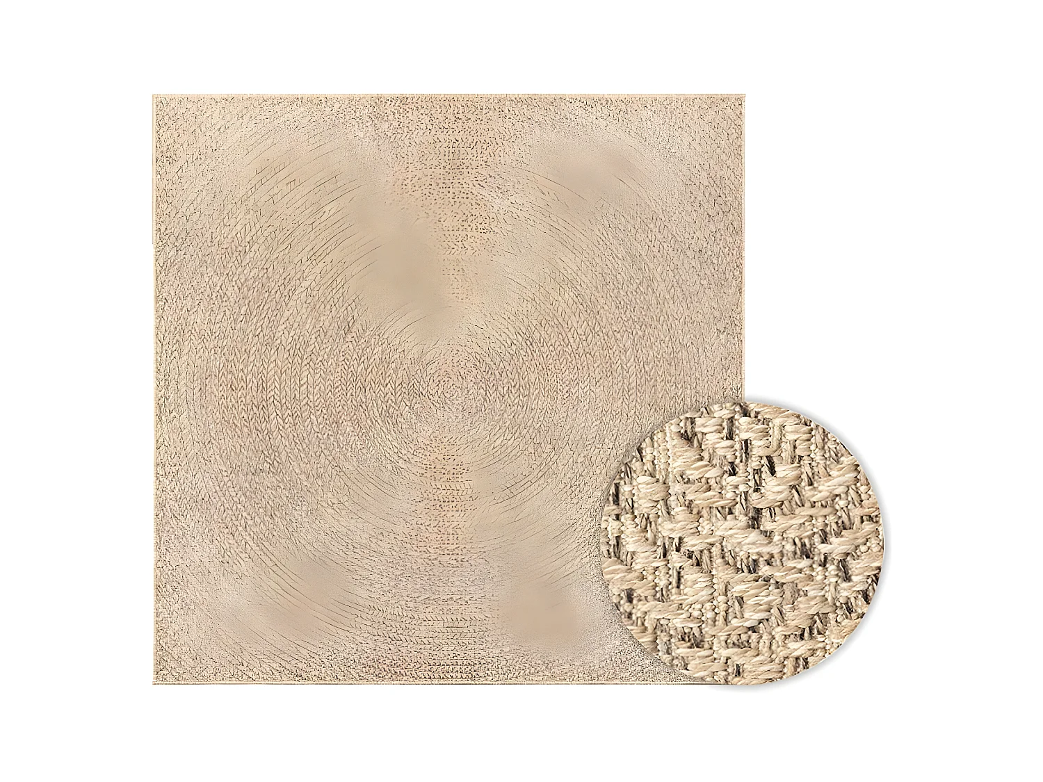 Tapis ZIZUR 200x200 aspect de jute intérieur et extérieur