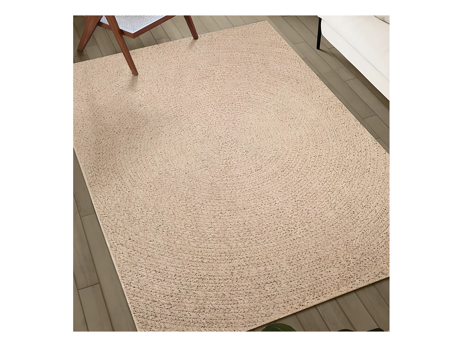 Tapis ZIZUR 200x200 aspect de jute intérieur et extérieur