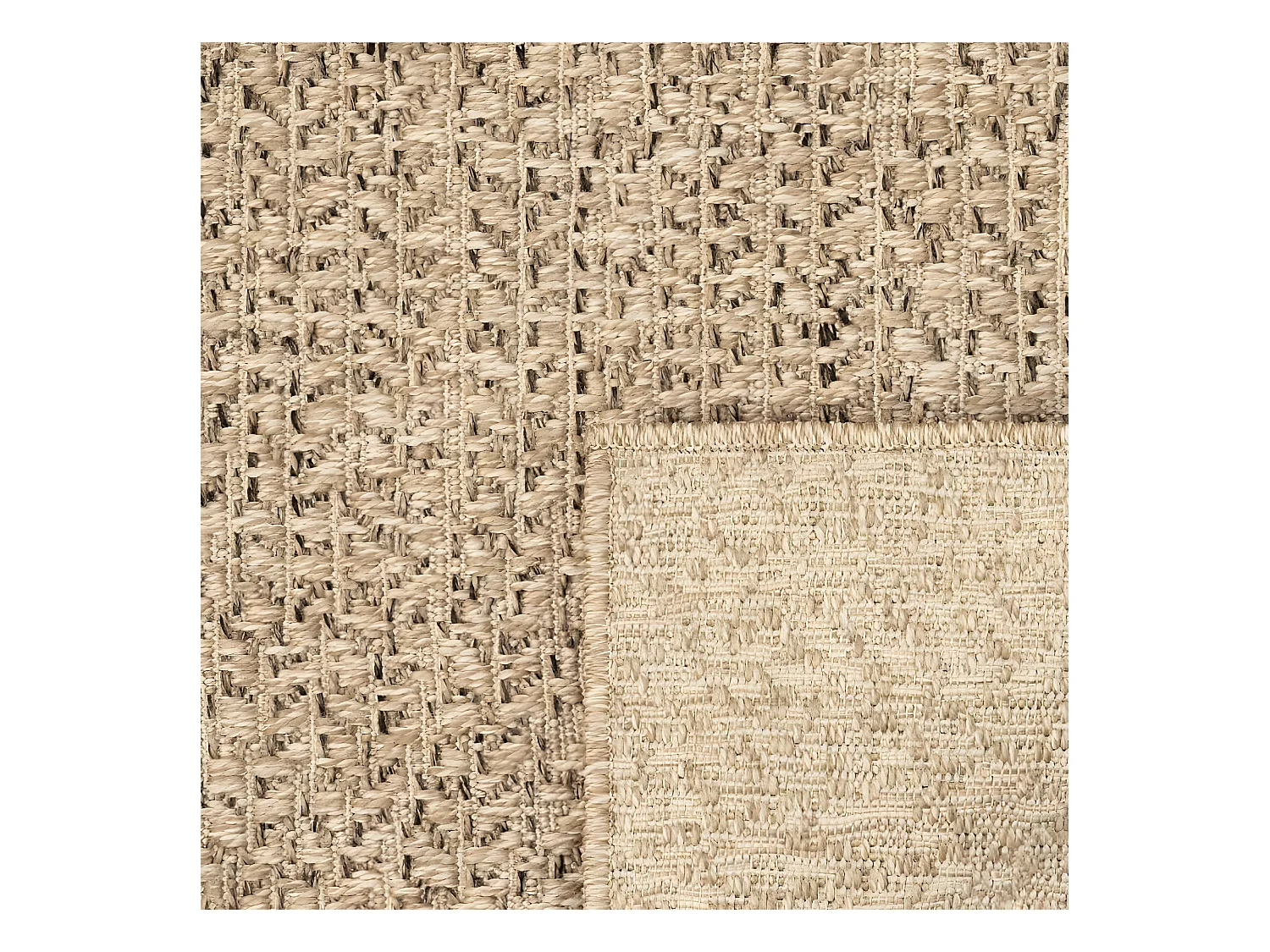 Tapis ZIZUR 200x200 aspect de jute intérieur et extérieur