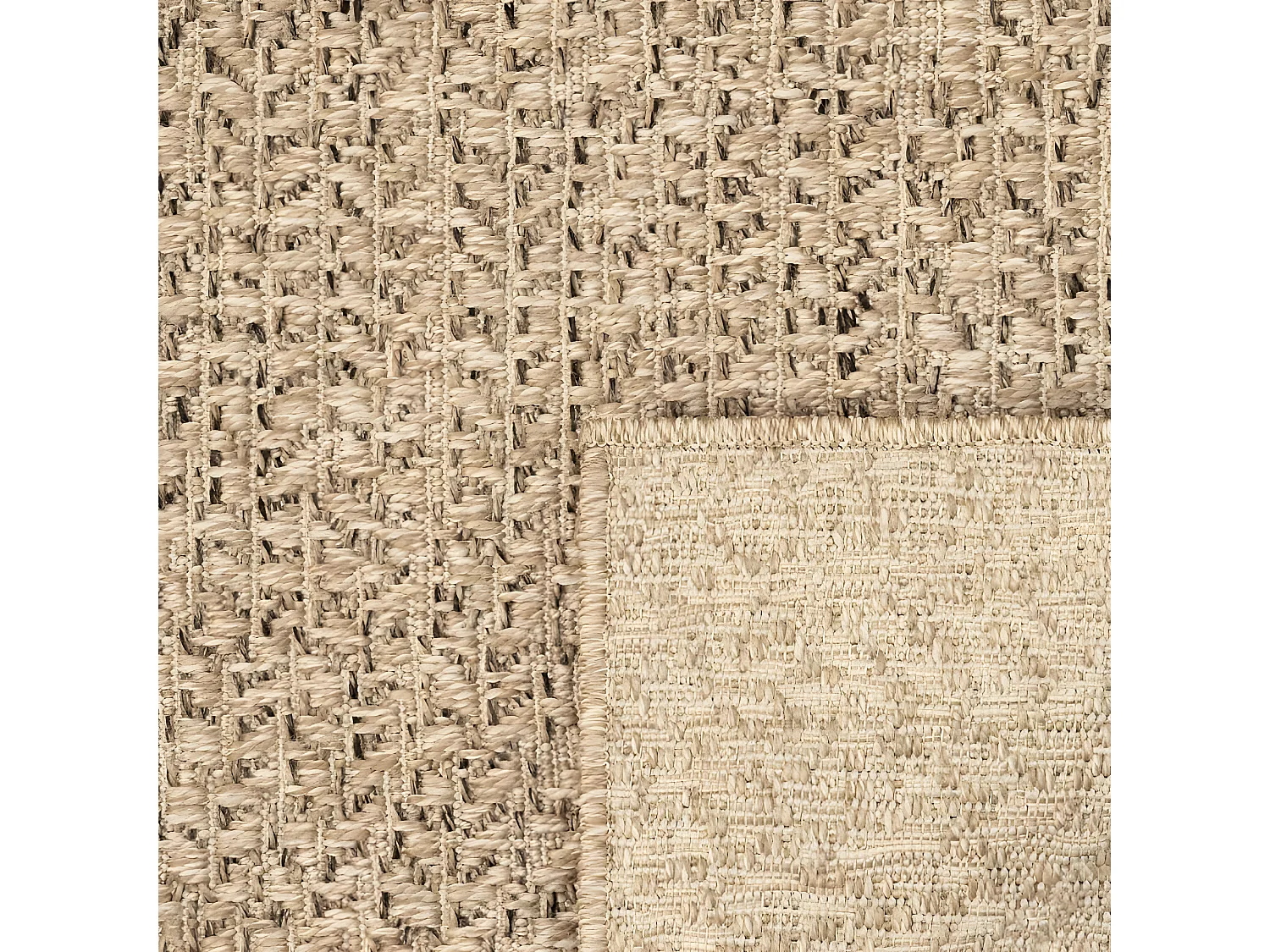 Tapis ZIZUR 200x200 aspect de jute intérieur et extérieur