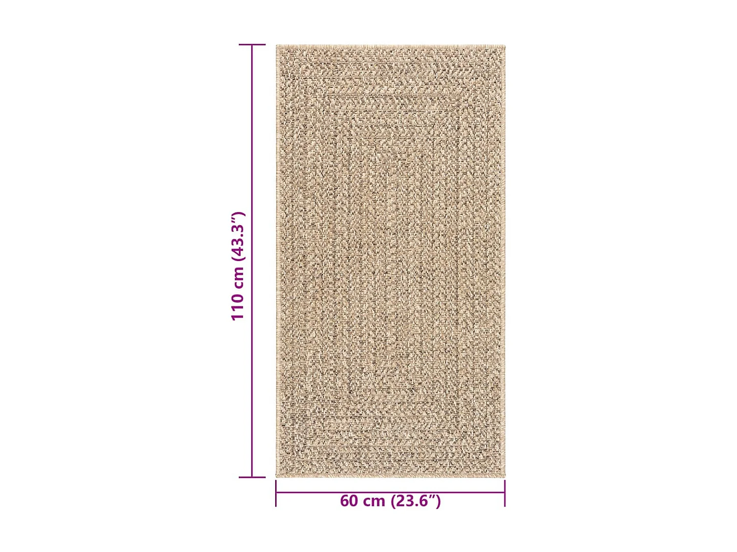 Tapis ZIZUR 60x110 aspect de jute intérieur et extérieur
