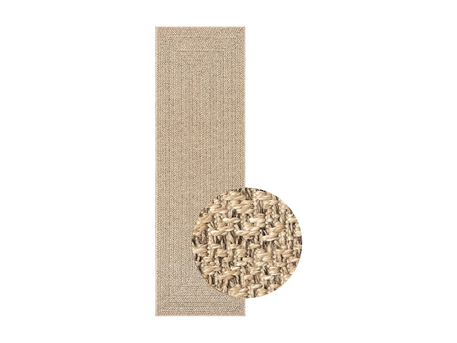 Tapis ZIZUR 80x250 aspect de jute intérieur et extérieur