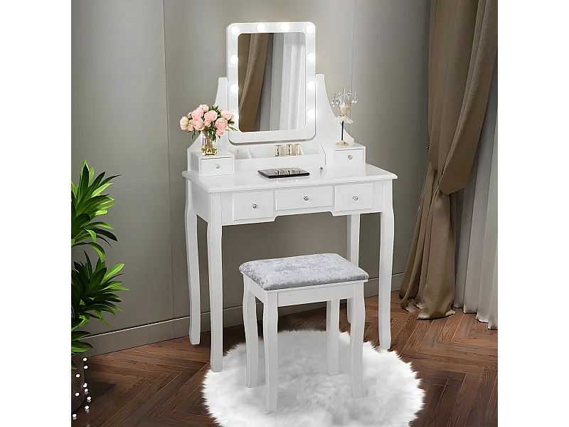 Schminktisch mit Hocker Frisiertisch
