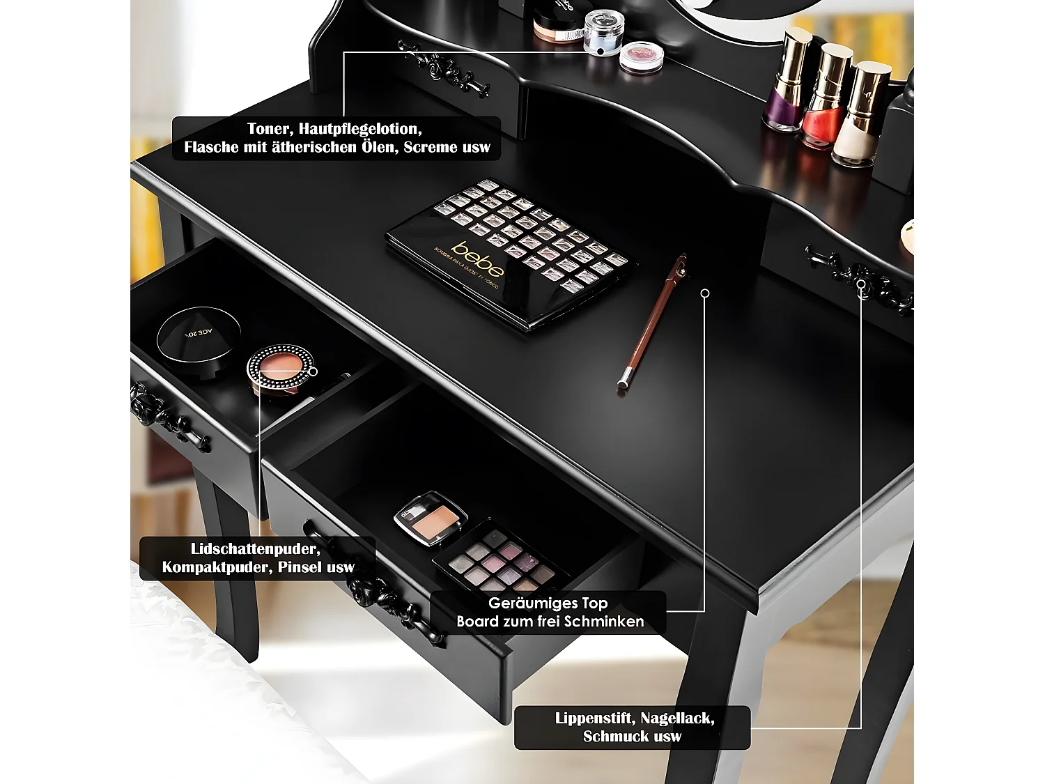 Schminktisch mit Hocker Frisiertisch