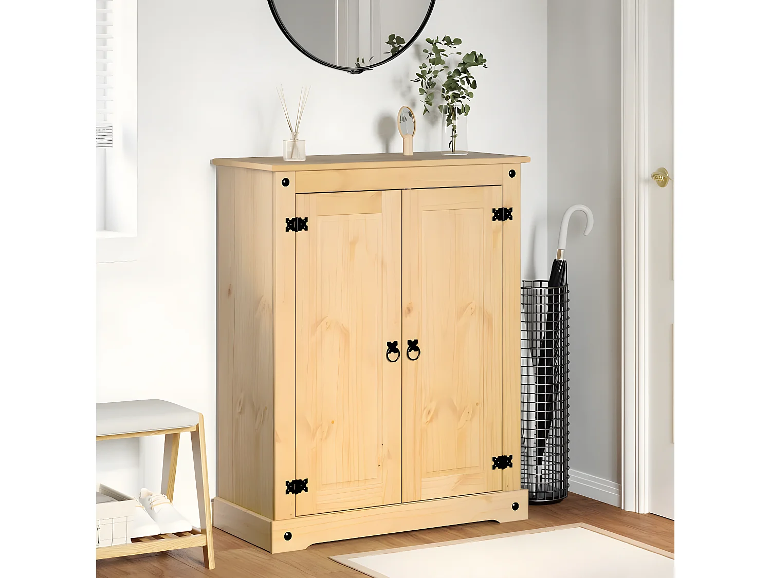 Armoire à chaussures Corona 86x38,5x108 bois de pin massif