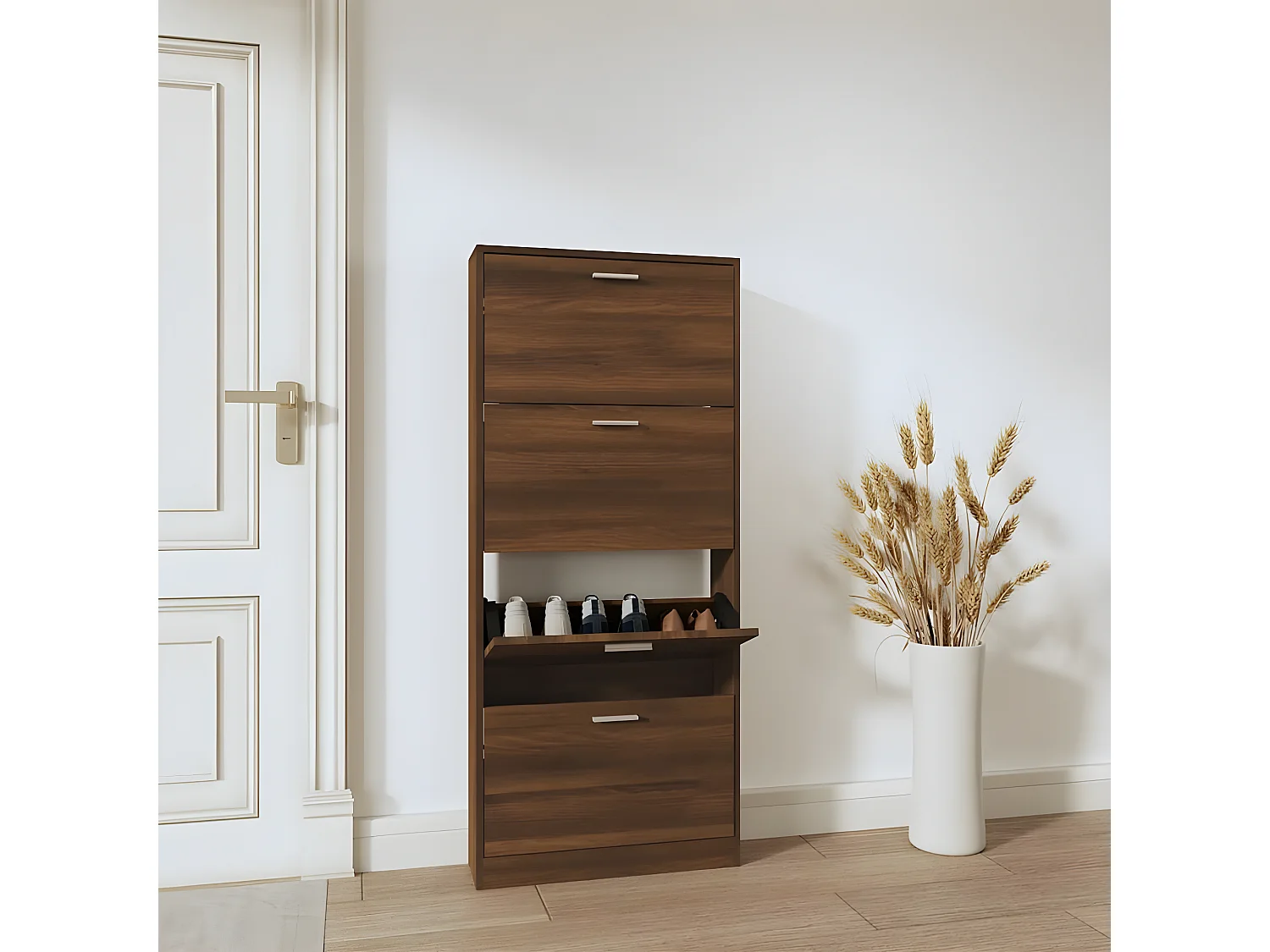 Armoire à chaussures Chêne marron 59x17x150 Bois d'ingénierie