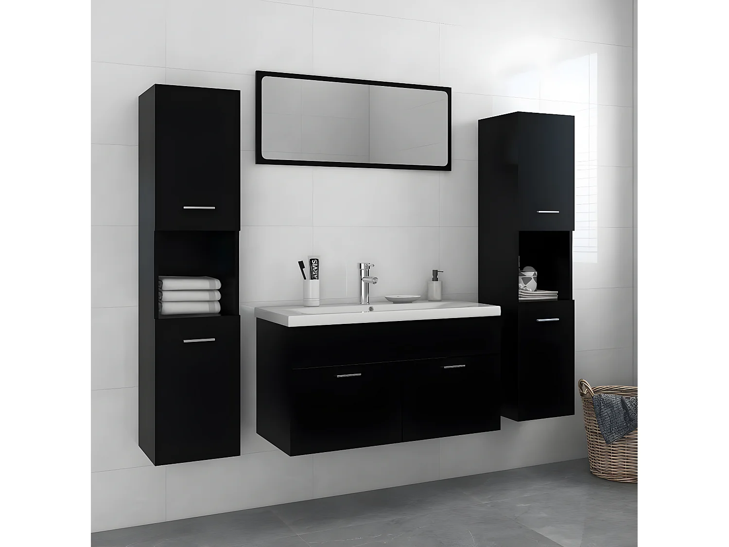 Ensemble de meubles de salle de bain Noir 70