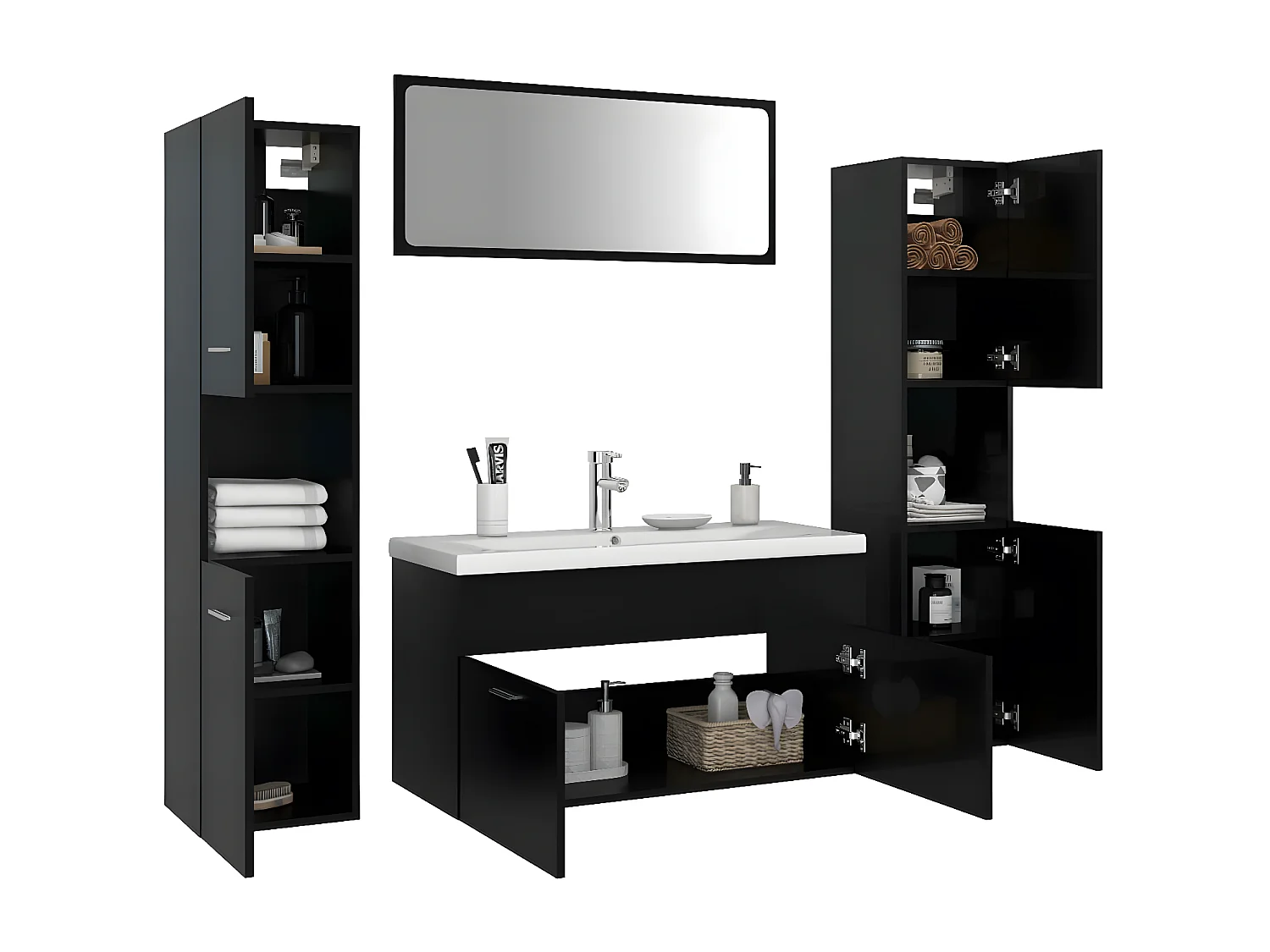 Ensemble de meubles de salle de bain Noir 70