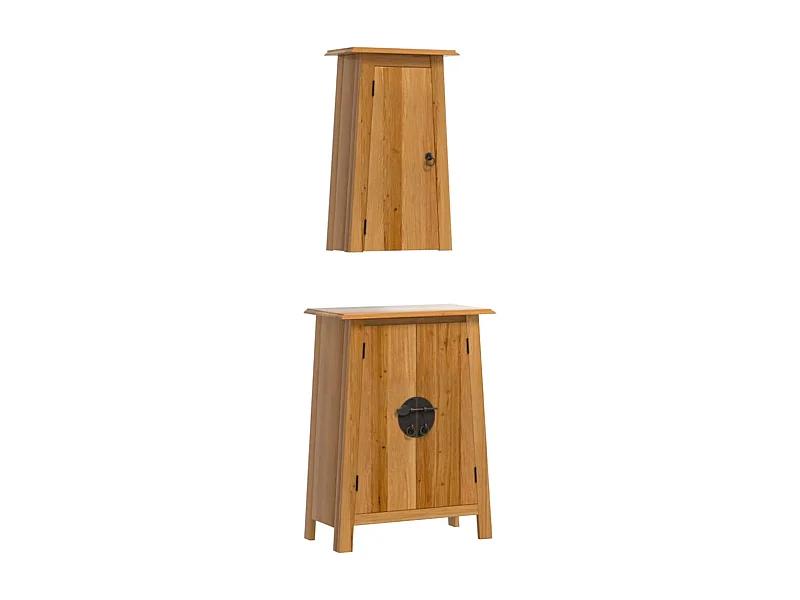 Ensemble de meubles de salle de bain 2 pcs bois de pin massif