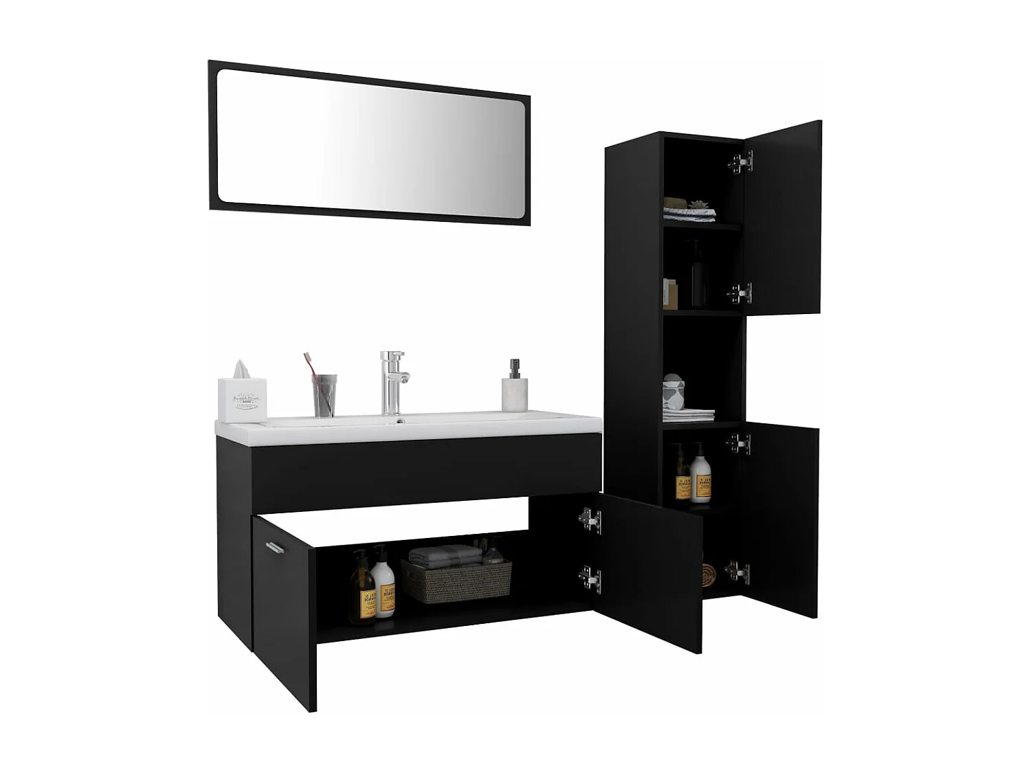 Ensemble de meubles de salle de bain Noir 54