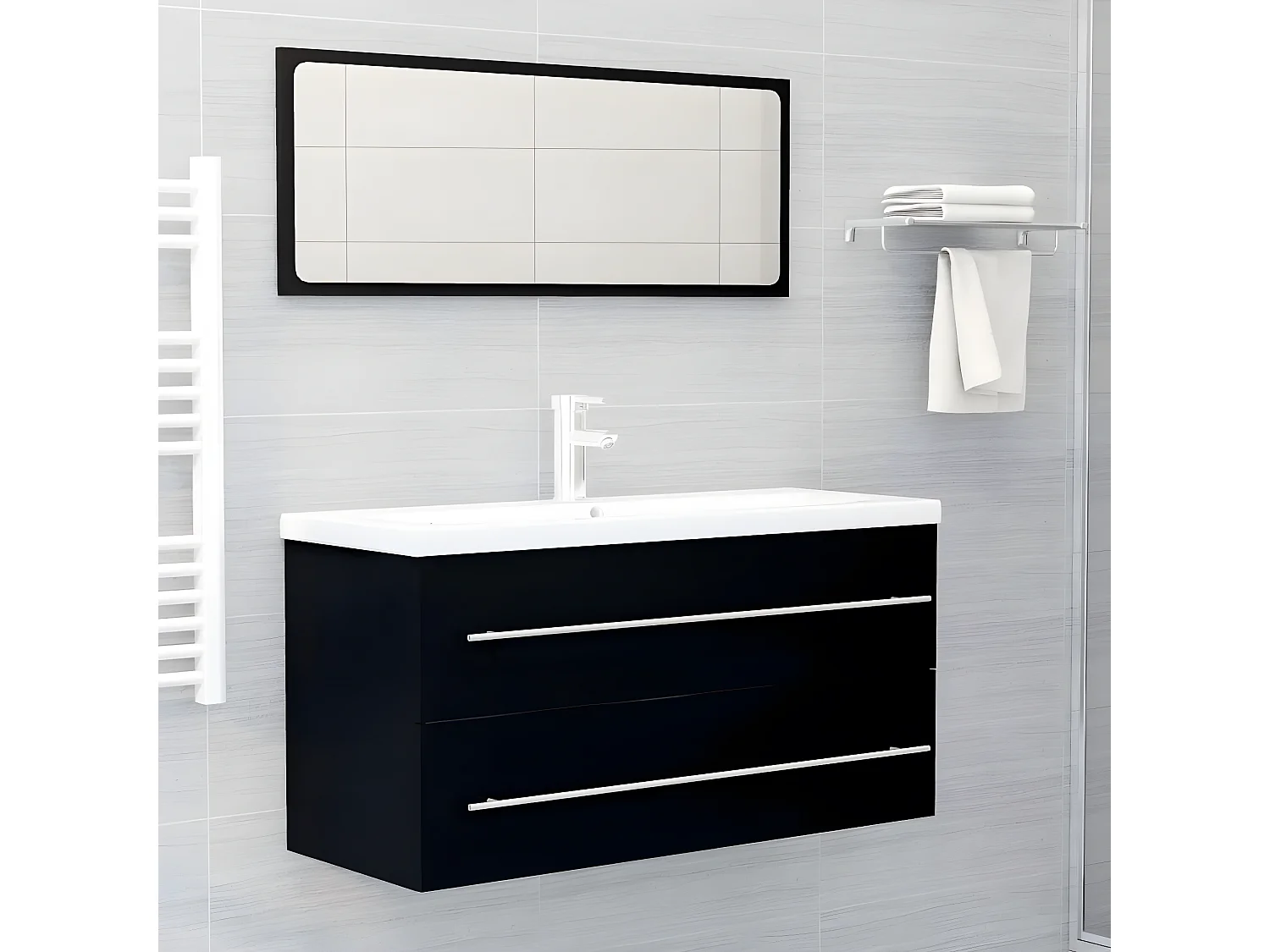 Armoire d'évier Noir 100x38,5x48