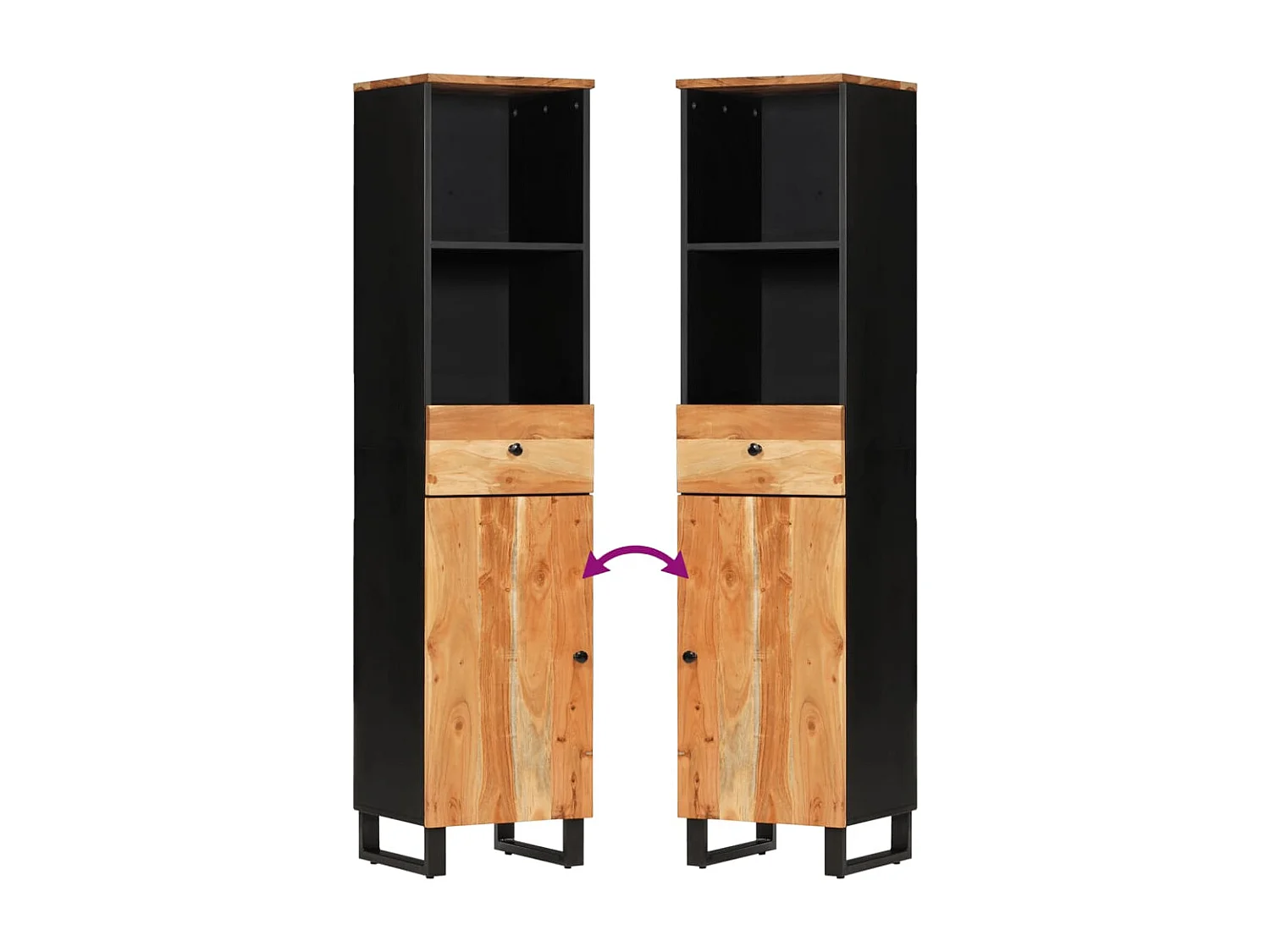 Ensemble de meubles de salle de bain 3 pcs bois massif d'acacia