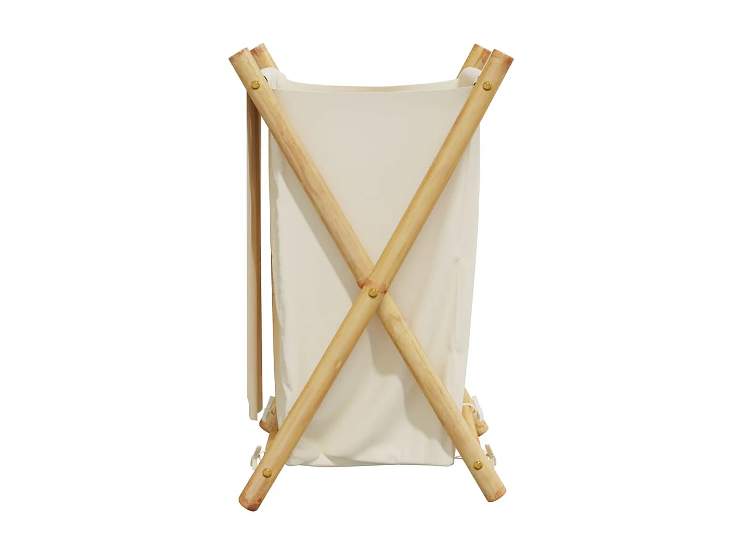 Panier à linge blanc crème 41,5x36x63,5 bambou