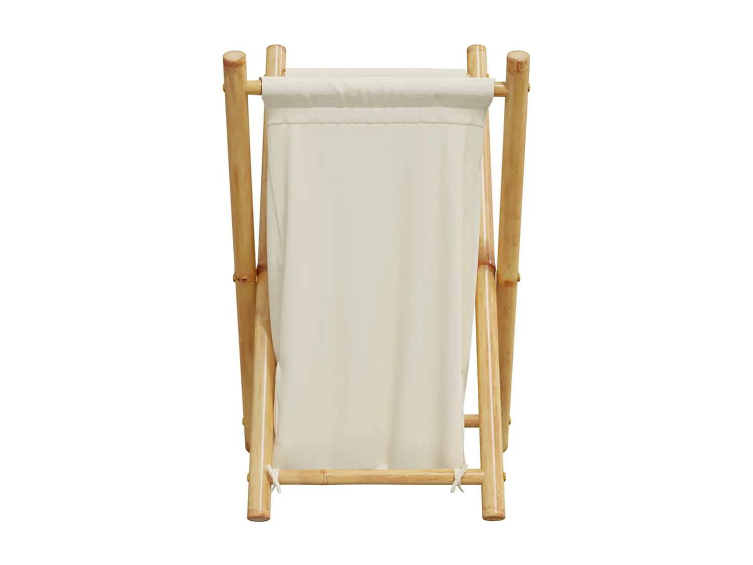 Panier à linge blanc crème 41,5x36x63,5 bambou