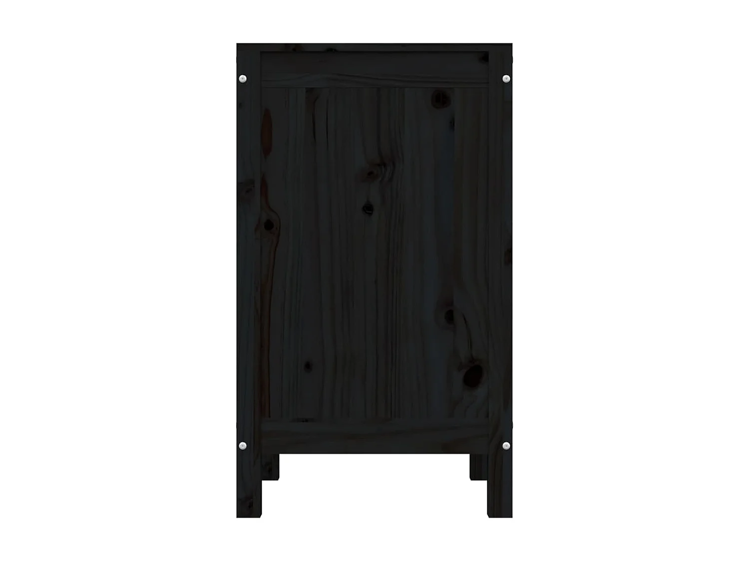 Boîte à linge Noir 44x44x76 Bois massif de pin