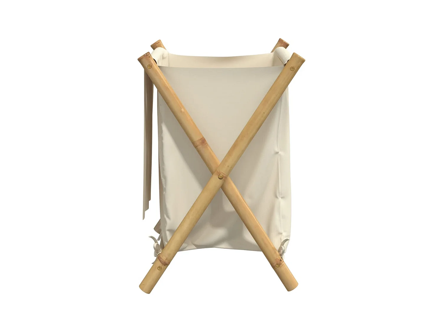 Panier à linge blanc crème 45x55x63,5 bambou