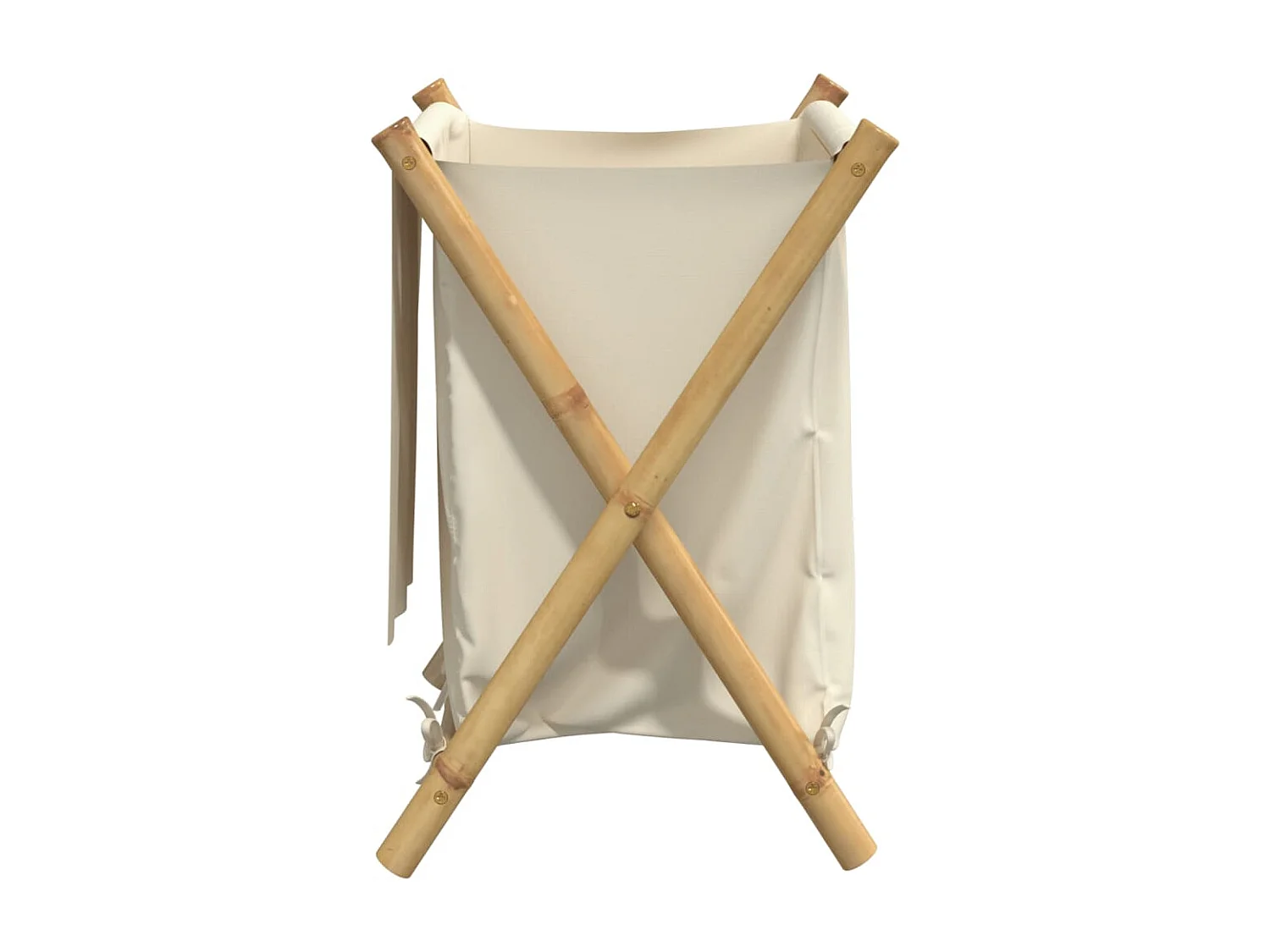 Panier à linge blanc crème 45x55x63,5 bambou